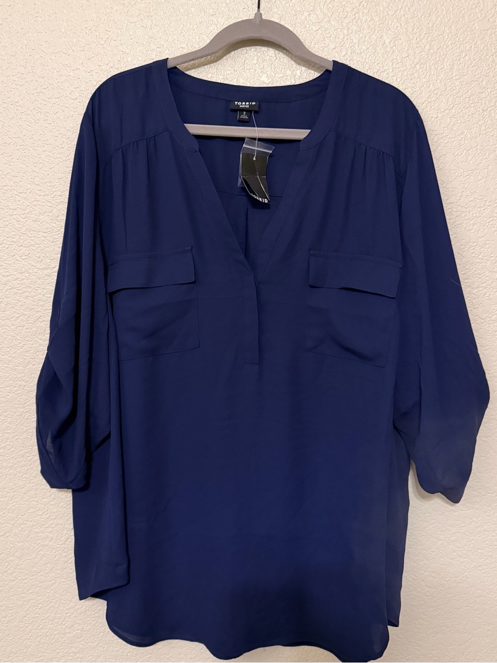torrid Navy V-Neck Pocket Tunic Top